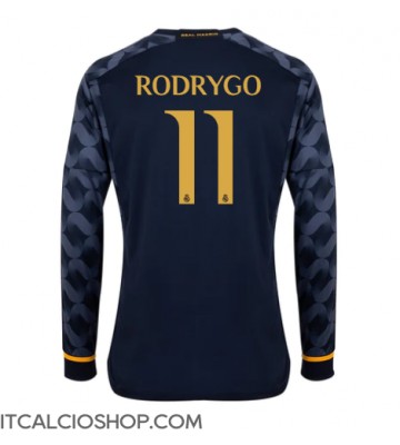 Real Madrid Rodrygo Goes #11 Seconda Maglia 2023-24 Manica Lunga